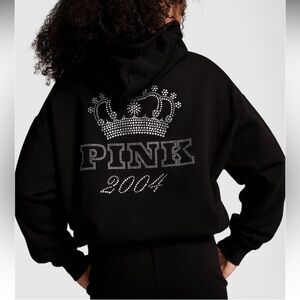 Victoria’s Secret PINK ivy fleece campus bling full zip hoodie